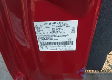 2010 Ford F-150 Fx4/Lariat/Xl/Xlt z USA, uszkodzony, nr VIN 1FTFX1EV9AFB75233